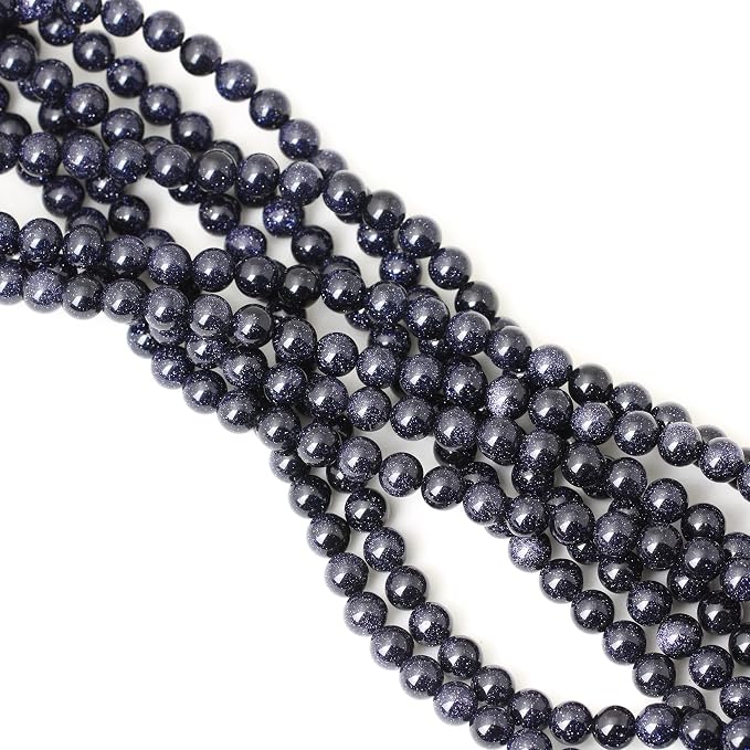 45PCS 8mm Natural Blue Sandstone Gemstone Round Loose Beads Stone Beads - Image 4