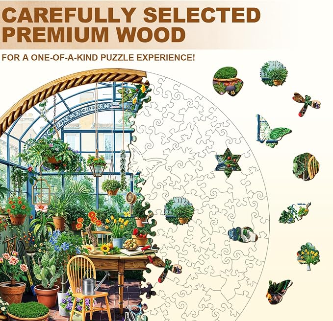 Flower Plant Garden Puzzles Succulents Vintage Greenhouse Rustic Nature Puzzle - Image 3