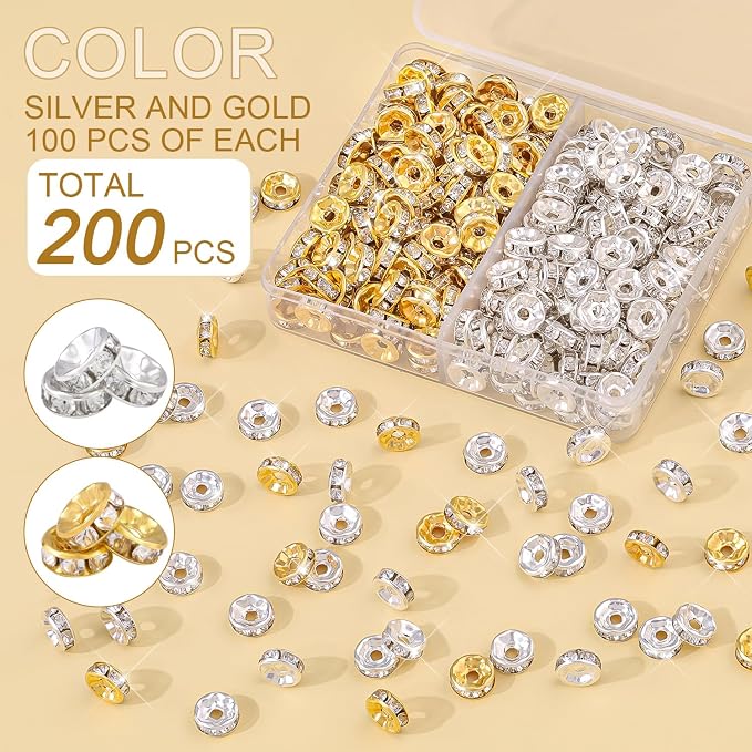TINKRSTUFF 200 pcs 8mm Spacer Beads - Image 2