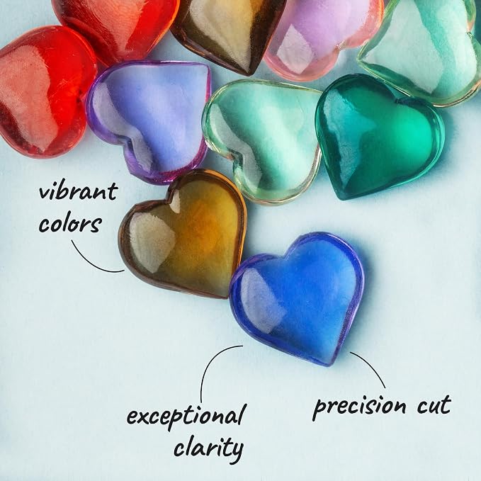 Heart Gems - Gemstones and Crystals - Pack of 145pcs Vase Filler - Jewels - Image 3