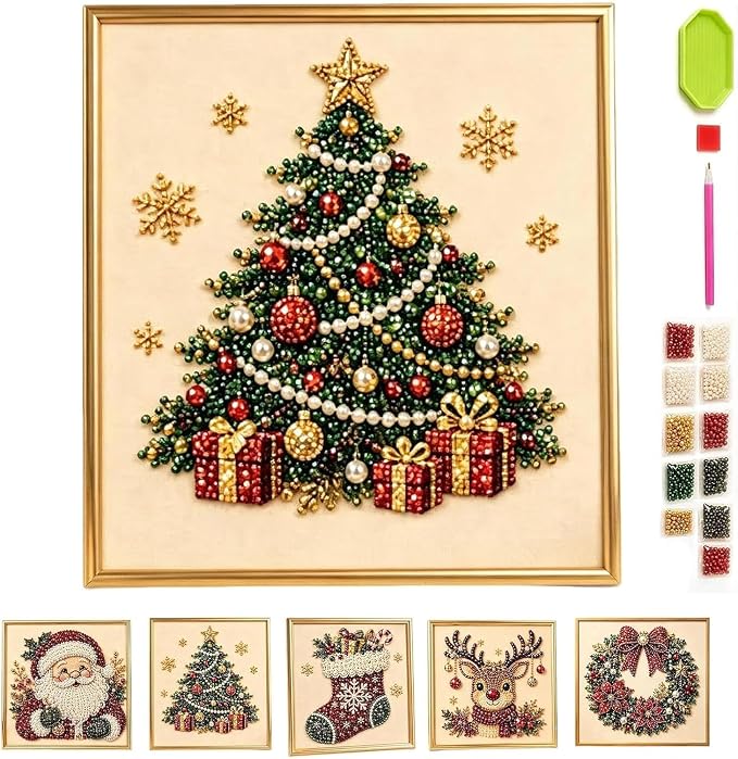 DIY Christmas Pearl Diamond Painting Art Kit by Unknown