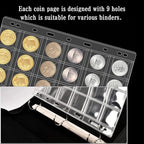 10 Sheets Coin Collection Pages, Coins Pocket Page - Image 4