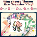 Tintnut Retro Checkerboard Heat Transfer Vinyl, 12 12"x10" Iron on Vinyl | - Image 3