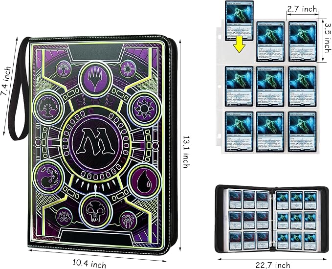 9 Pocket Card Binder, Trading Card Binder Premium 720 Double PU Card Collection - Image 2