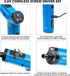 NEIKO 10580A Electric Screwdriver, 1/4” Hex Shank 3.6V Lithium Ion Power - Image 4