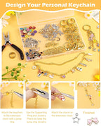 FIVEIZERO 359Pcs Charms Lip Gloss Keychain Making Kit, Charm Making Kit - Image 4