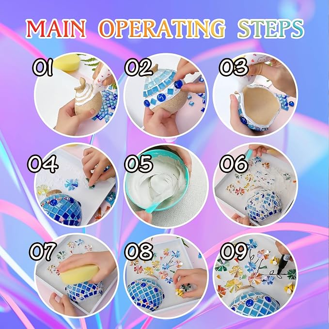 BOOPANREE Sea Glass Art Kit, DIY Resin Beach Art Kit, DIY Mosaic Arts and Craft - Image 7
