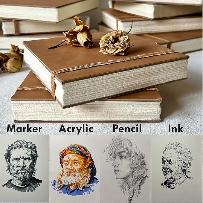 tumuarta Deckle Edge Paper Sketchbook, 92 LB, 150 GSM, 80 Sheets Mixed Media - Image 3