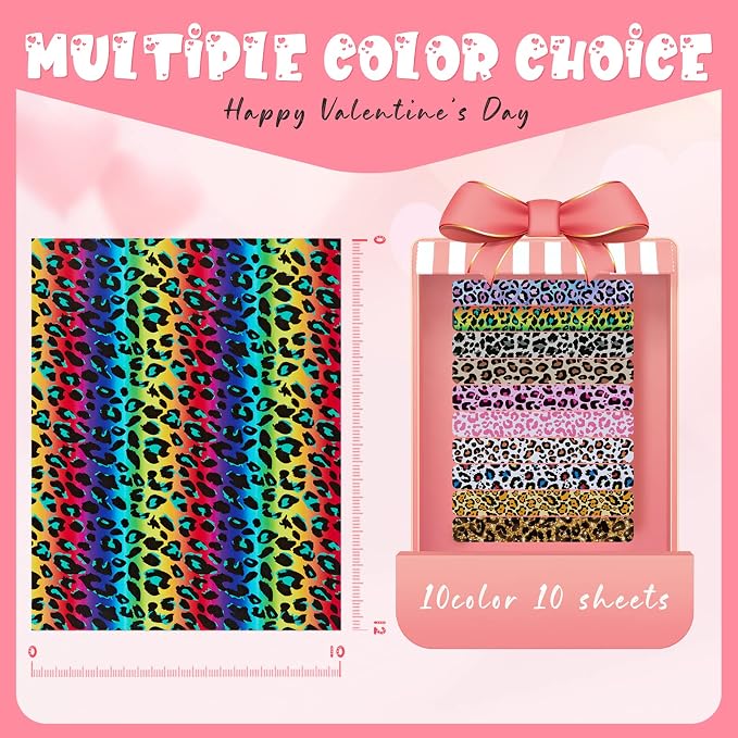 Tintnut Rainbow Leopard Permanent Vinyl 12x10in 10 Sheets Adhesive Vinyl | - Image 2