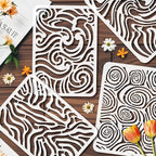 9pcs Abstract Texture Stencil for Painting Artistic Pattern Painting Crafts - Image 3