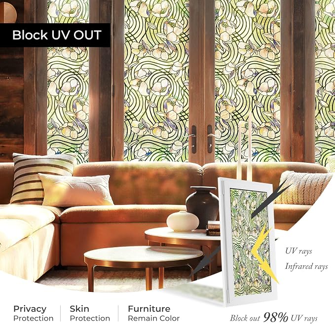 3D Stained Glass Window Film, Decorative Window Privacy Film - Image 4