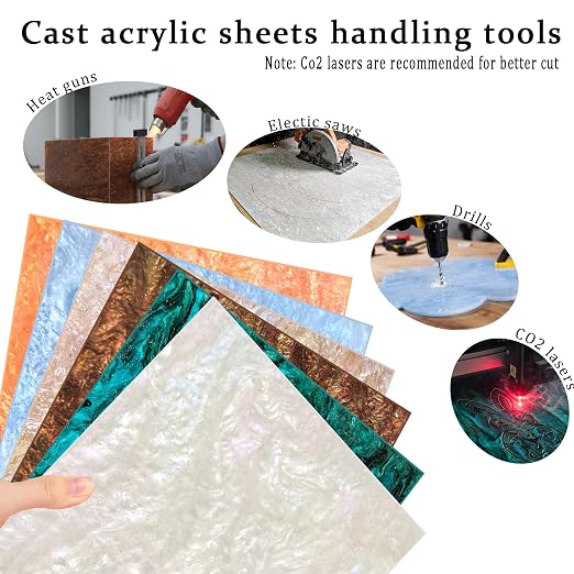 Pearl Glitter Cast Acrylic Sheet, 12x8 Inch - Image 4