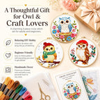 Zhenqing 3-Piece Owl Cross Stitch Kit Stamped Embroidery Kit 11CT Printed Aida - Image 9