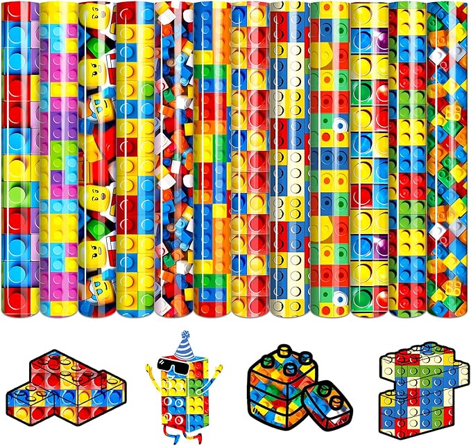 Tintnut Building Block Heat Transfer Vinyl, 12 Sheets 12×10in Iron on Vinyl | by Tintnut