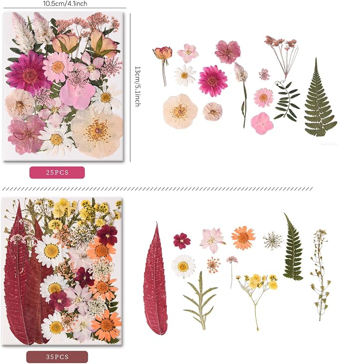 132 PCS Pressed Flowers for Resin molds Real Dried Flower Leaves for Resin - Image 2