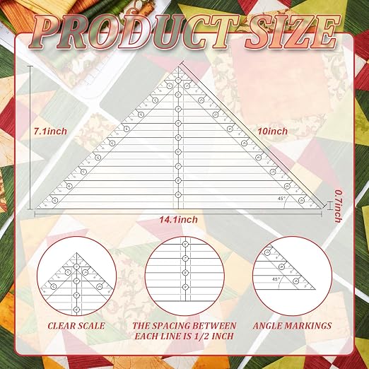 Watersay 1 Pcs 45° Angles Triangle Ruler - Image 2