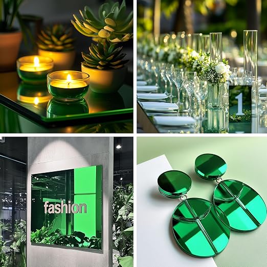 8x8 Inches Green Mirror Acrylic Sheet – 2 Pcs Reflective Acrylic Panel - Image 4