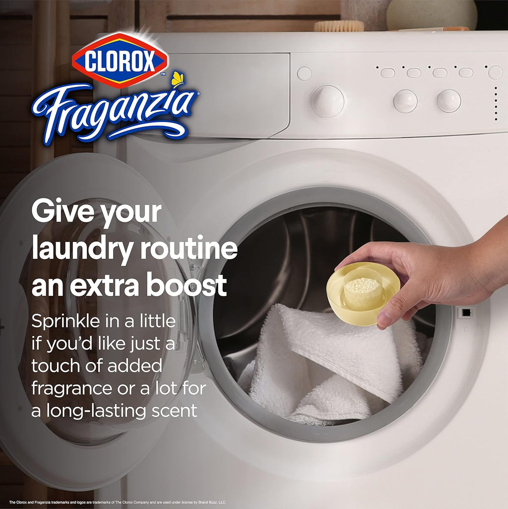 Clorox Fraganzia Laundry Scent Booster Crystals in Vanilla Scent - Scented In-Wash Freshener Beads for Fresh, Clean, Great Smelling Clothes and Linens, 70 Oz