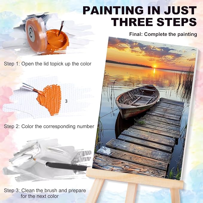 4 Pack Framed Paint by Numbers Kit - Image 8