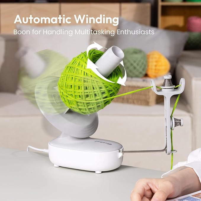 Electric Yarn Winder for Crocheting, Upgrade Dual-Spring Tension 10oz Large - Image 2