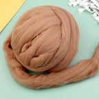 QMNNMA Wool Roving Bulk, 8.82oz Needle Felting Wool-Coffee Brown | Super Wool - Image 4