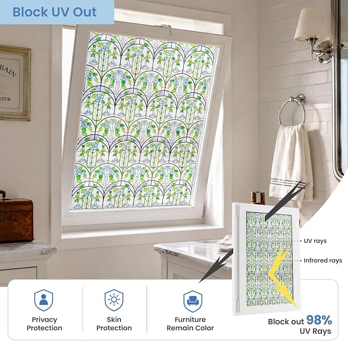 3D Stained Glass Window Film, Decorative Window Privacy Film - Image 4
