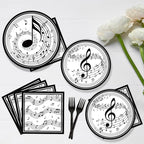 200Pcs Musical Note Plates Napkins Music Notes Themed Party Tableware Set Baby - Image 5