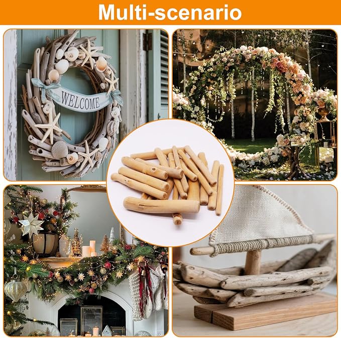 20PCS Natural Driftwood for Crafts, 4.7" Length Driftwood Pieces Branch Wooden - Image 6