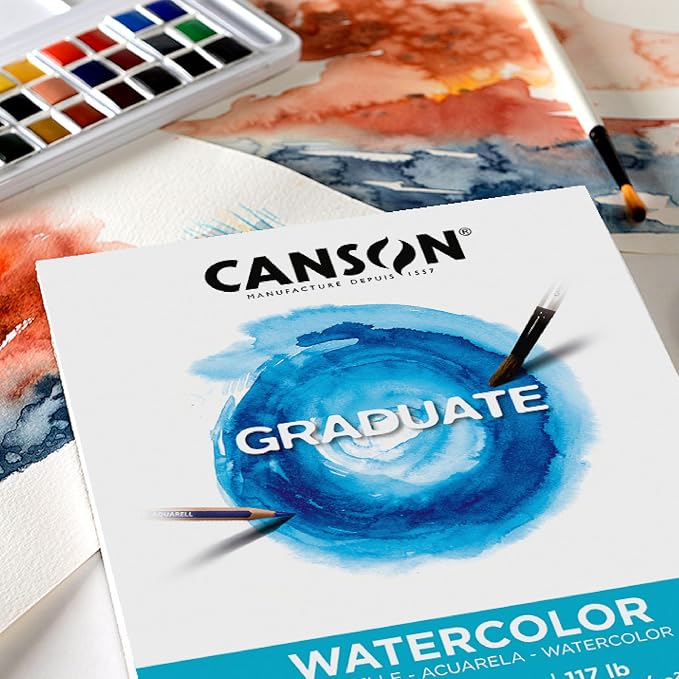 Canson Graduate Watercolor Pad, 5.5x8.5 inch, 20 Sheets | Artist Paper - Image 2