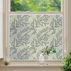 DKTIE Retro Leaves Pattern Two Way Window Film Privacy Day and Night Window by Dktie