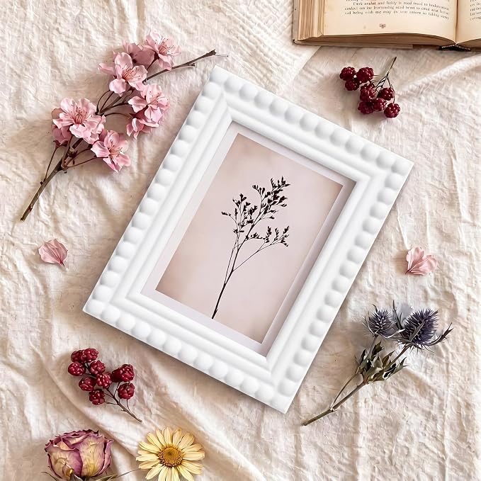 1 Pack 5 x 7 Picture Frame, Wood Beaded Boho Photo Frame, Vintage Photo Display - Image 5