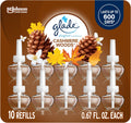 Glade PlugIns Refills Air Freshener, Scented and Essential Oils for Home and Bathroom, Cashmere Woods, 6.7 Fl Oz, 10 Count (Packaging May Vary)