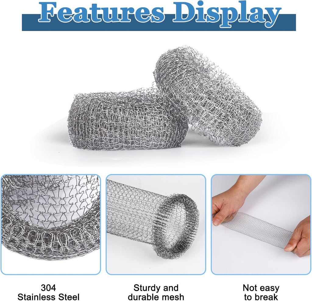 24 Pieces Stainless Steel Lint Traps for Washing Machine Hose,Rust-Proof Pet Lint Catcher Mesh Filter with 24 Pieces Cable Ties