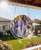 Acrylic Puzzle Suncatcher, Autumn Leaf Wisteria Sun Catcher - Image 2