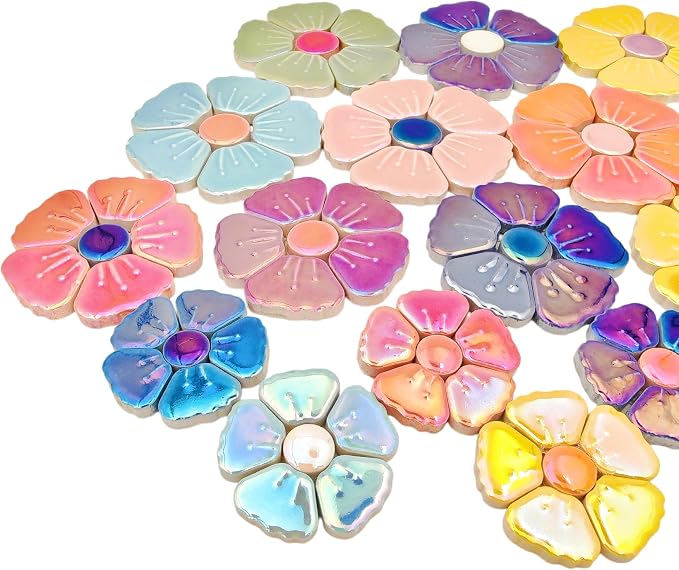 1.1lb Ceramic Mosaic Tiles, Mixed Colour Ceramic Mosaic Pieces - Image 7