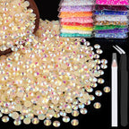 1500pcs 6mm Resin Rhinestones Bulk, Light Yellow AB Flatback Round Jelly by BELLEBOOST