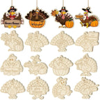 36PCS Wooden Thanksgiving Decoration Turkey Ornaments to Paint Thanksgiving by Sophena