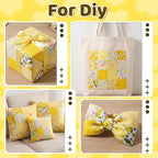 84 Pcs Yellow Charm Packs for Quiltings, Cotton Quilting Fabric Bundles - Image 5