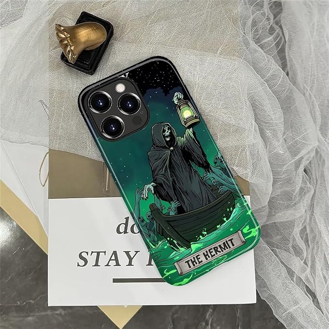 ZHEGAILIAN Case for iPhone 14 Pro, The Hermit Night Skull Durable Shockproof - Image 6