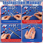 Landical 564 Pcs Patriotic Keychain DIY Making Kit Star Bead Keychain Kit - Image 3