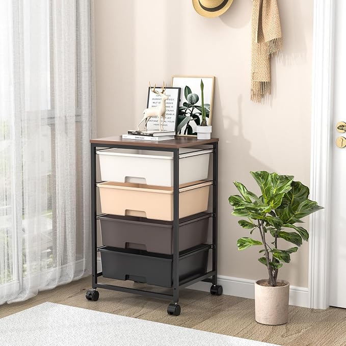 SYKIARIOL Utility Cart with 4 Drawers, Rolling Storage Cart with Drawers - Image 8