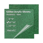 2 PCS 10 x 10 inch Glitter Colored Plexiglass Acrylic Sheets by gdhwcxl