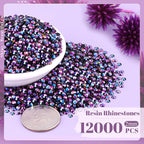 12000PCS 2mm Resin Jelly Rhinestones in Bulk, Bedazzling Flatback Crystals - Image 2