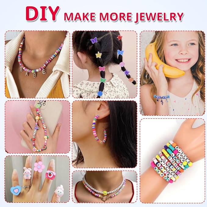 AIPRIDY 3200 Pcs Girls Toys Bracelet Making Kit, Unicorn/Mermaid Clay Beads - Image 7