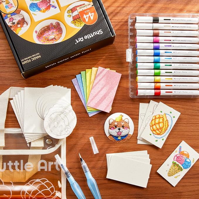 Shuttle Art 44 Pcs Magic Foam Texture Painting Kit, Including 28 Pcs Foam - Image 8