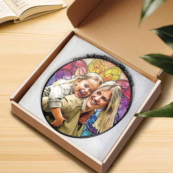 Personalized Stained Glass Suncatcher, Custom Photo Stained Glass Window - Image 6