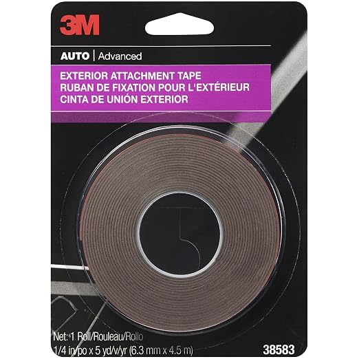 3M 38582 1/4" x 5' Exterior Attachment Tape - Image 2