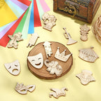 LiQunSweet 200 Pcs Carnival Theme Unfinished Wood Cutout Circus Clown Mask - Image 6
