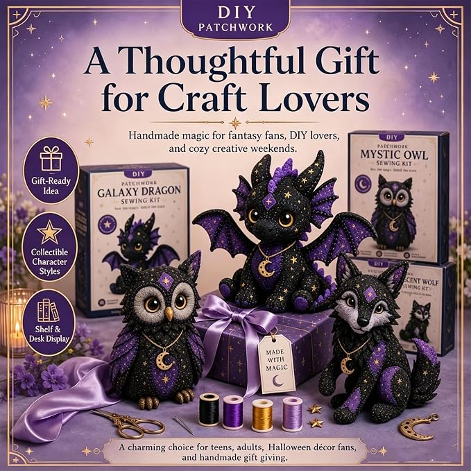 Mystic Patchwork Animal Sewing Kit – DIY Plush Craft Kit - Image 6