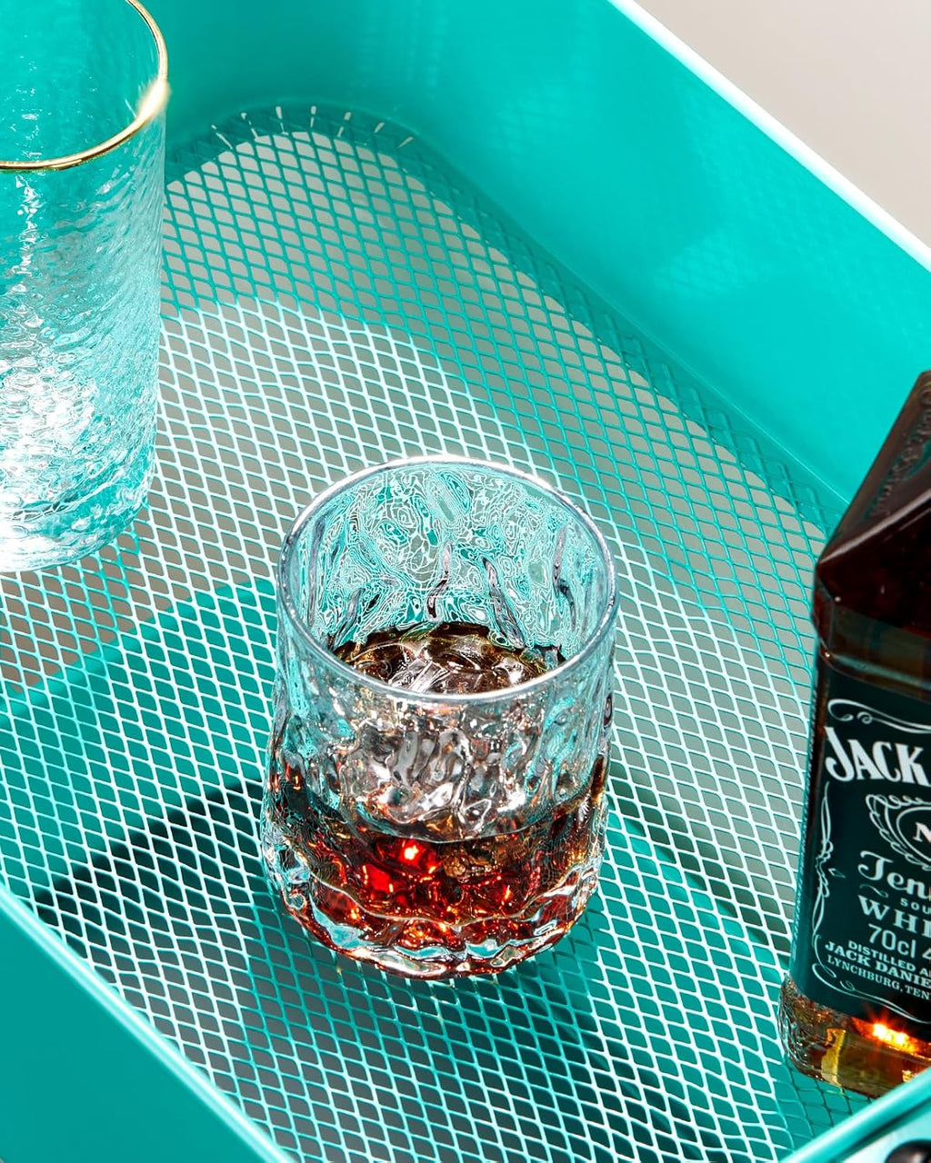 Pipishell 3 Tier Mesh Utility Cart, Rolling Metal Organization Cart with Handle and Lockable Wheels, Multifunctional Storage Shelves for Kitchen Living Room Office Turquoise